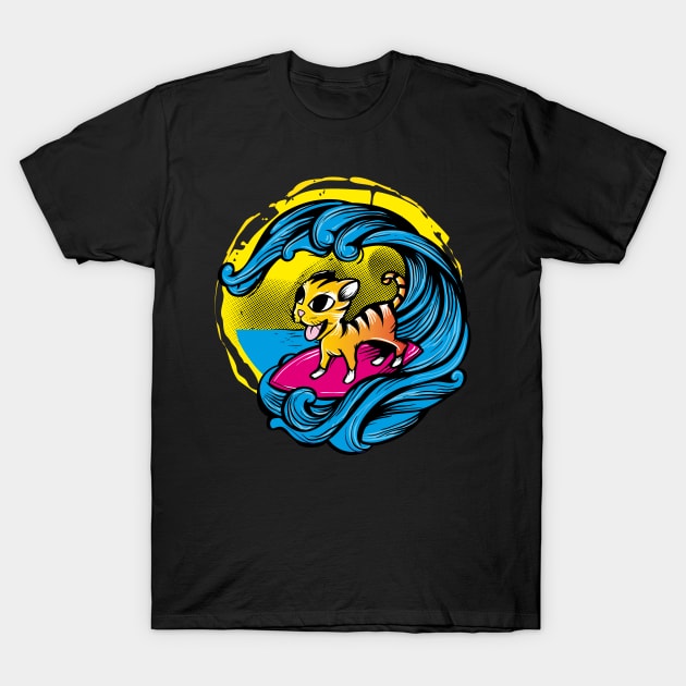 Cat Surfer T-Shirt by Dojaja